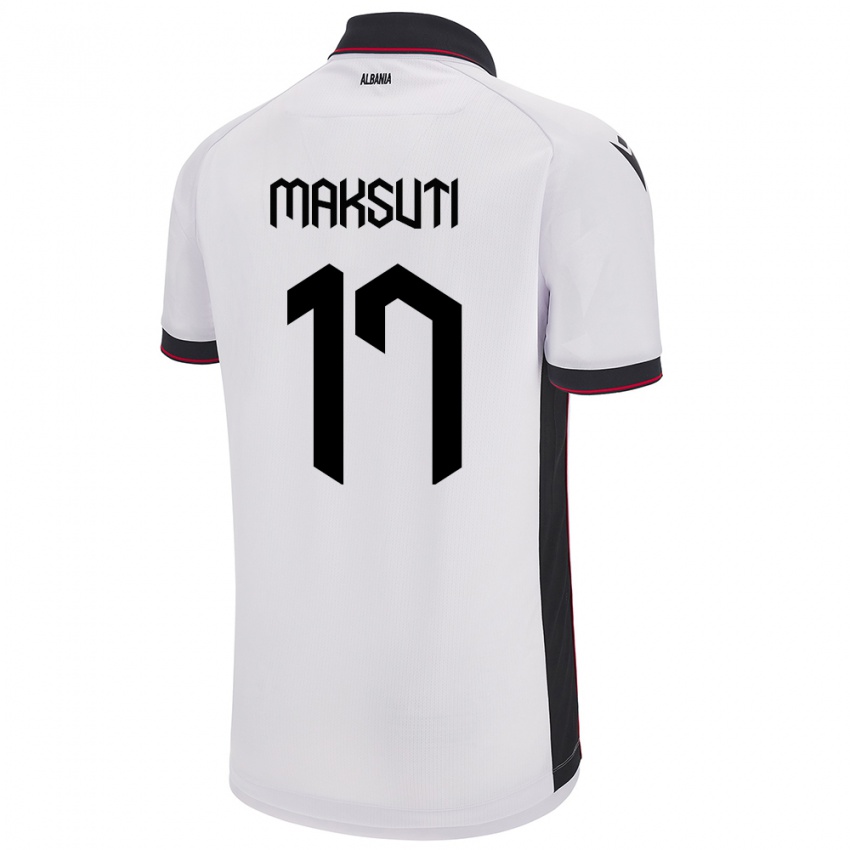 Heren Albanië Kristina Maksuti #17 Wit Uitshirt Uittenue 24-26 T-Shirt