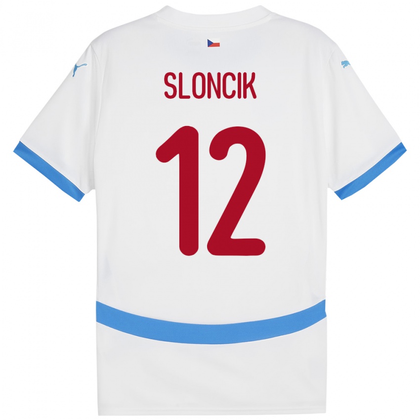 Heren Tsjechië Tom Sloncik #12 Wit Uitshirt Uittenue 24-26 T-Shirt