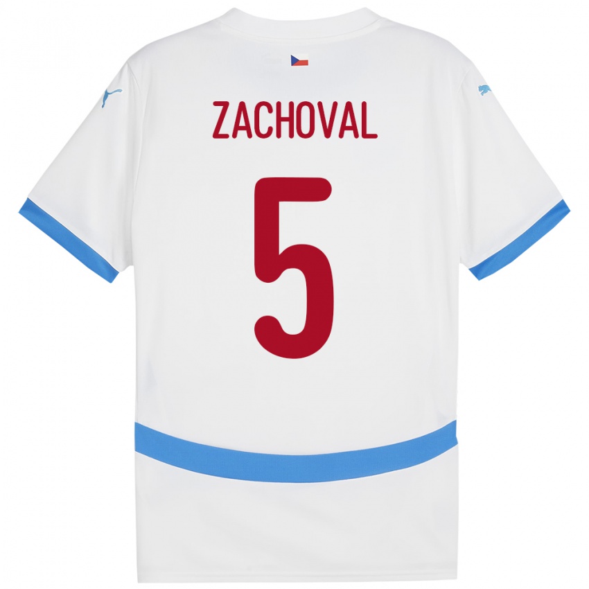 Heren Tsjechië Matej Zachoval #5 Wit Uitshirt Uittenue 24-26 T-Shirt