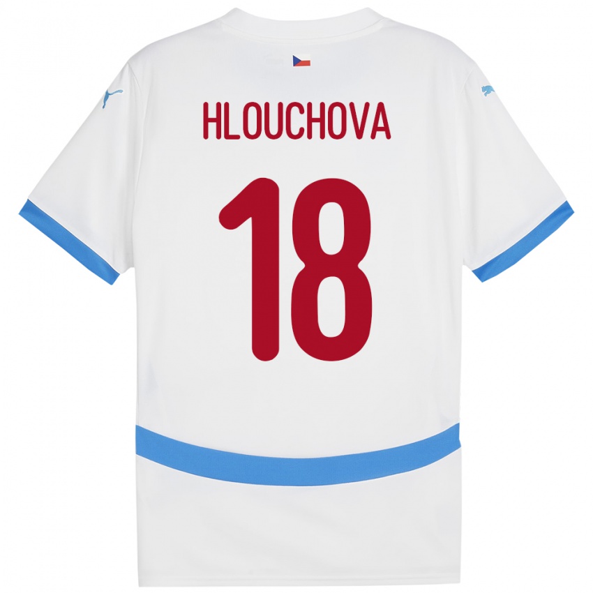 Heren Tsjechië Radka Hlouchová #18 Wit Uitshirt Uittenue 24-26 T-Shirt