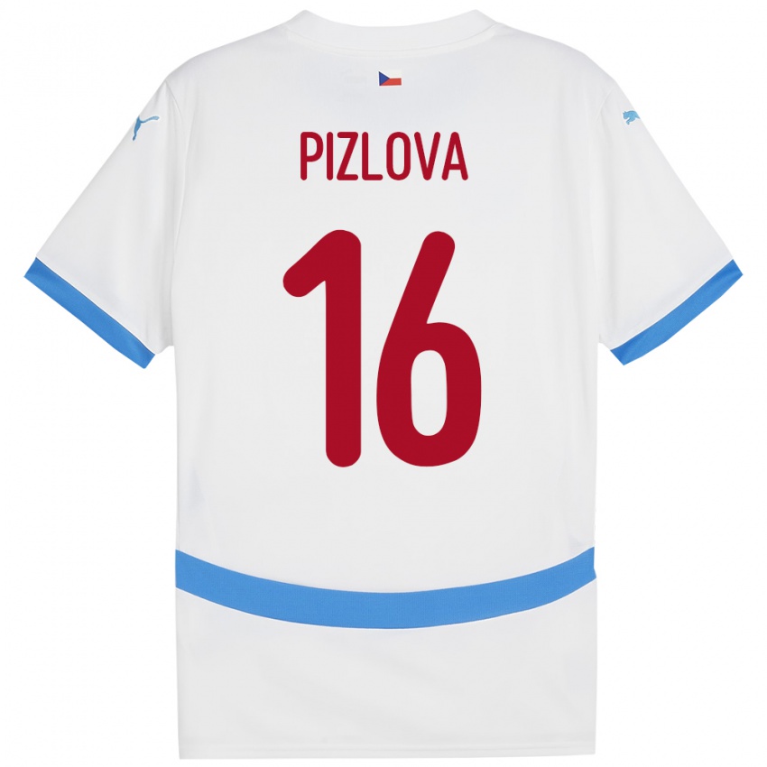 Heren Tsjechië Ivana Pižlová #16 Wit Uitshirt Uittenue 24-26 T-Shirt