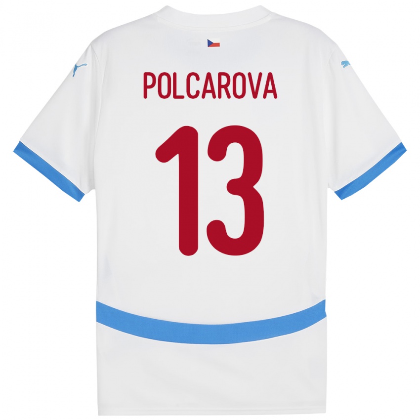 Heren Tsjechië Barbora Polcarová #13 Wit Uitshirt Uittenue 24-26 T-Shirt