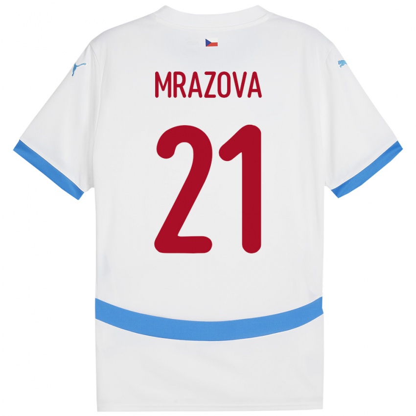 Heren Tsjechië Miroslava Mrázová #21 Wit Uitshirt Uittenue 24-26 T-Shirt