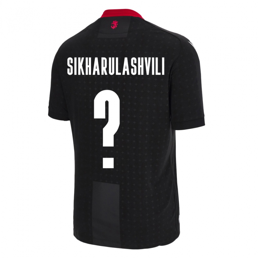 Heren Georgia Nika Sikharulashvili #0 Zwart Uitshirt Uittenue 24-26 T-Shirt