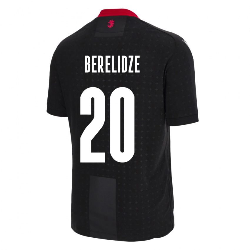 Heren Georgia Tsotne Berelidze #20 Zwart Uitshirt Uittenue 24-26 T-Shirt