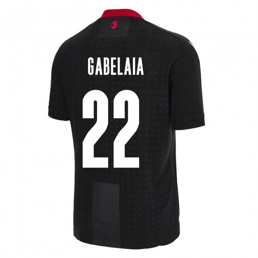 Heren Georgia Svetalna Gabelaia #22 Zwart Uitshirt Uittenue 24-26 T-Shirt