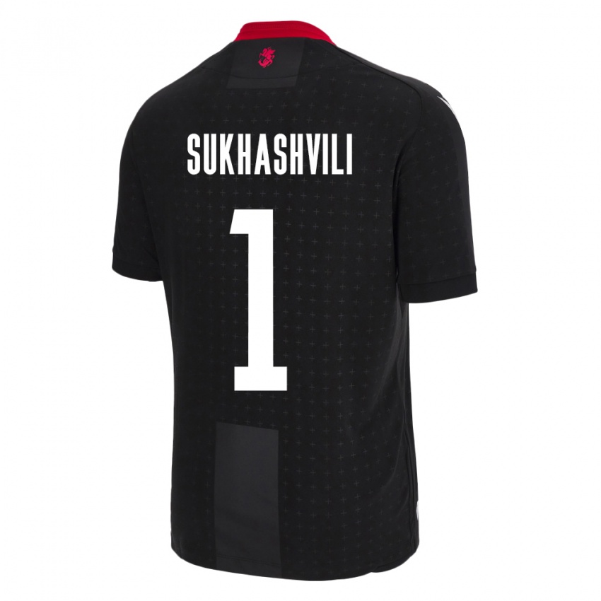 Heren Georgia Teona Sukhashvili #1 Zwart Uitshirt Uittenue 24-26 T-Shirt