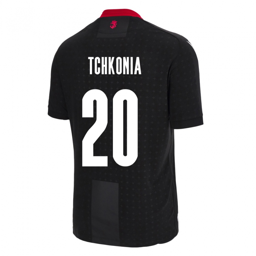 Heren Georgia Khatia Tchkonia #20 Zwart Uitshirt Uittenue 24-26 T-Shirt