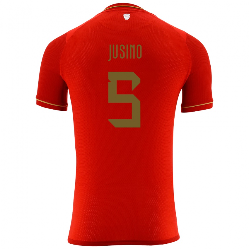 Heren Bolivia Adrián Jusino #5 Rood Uitshirt Uittenue 24-26 T-Shirt