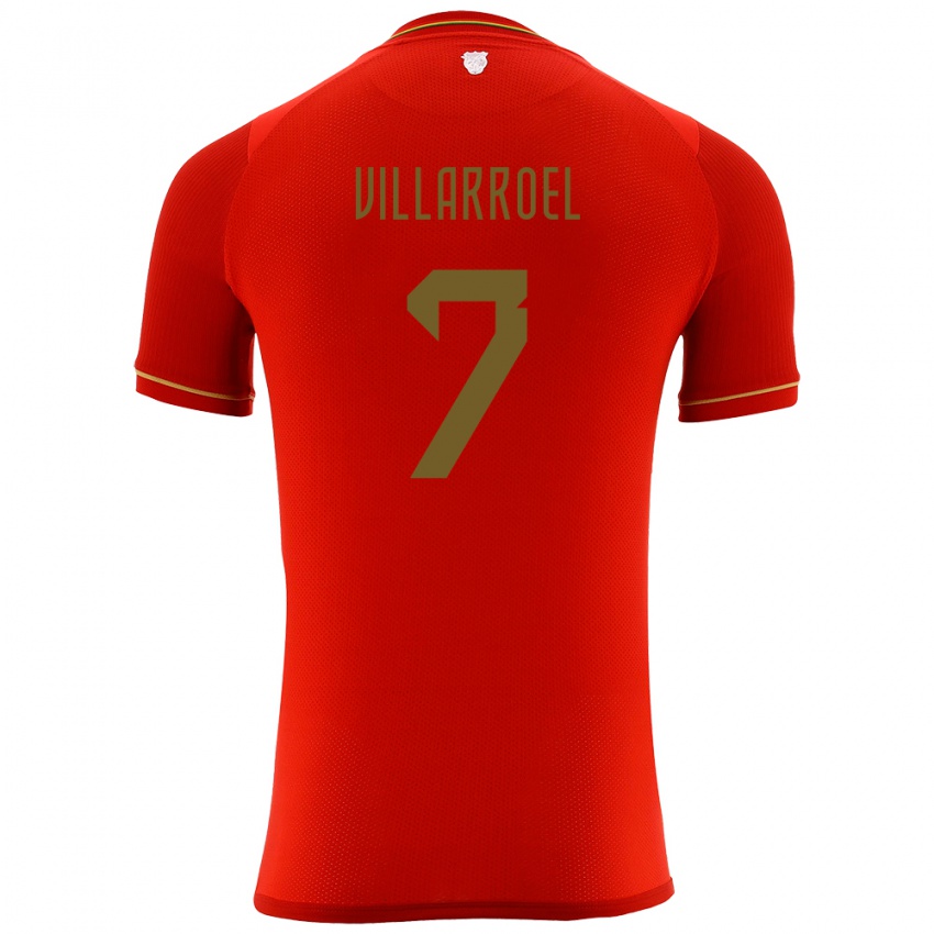 Heren Bolivia Miguel Villarroel #7 Rood Uitshirt Uittenue 24-26 T-Shirt