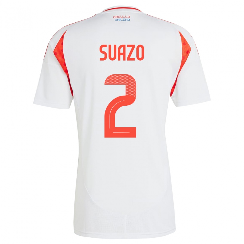 Heren Chili Gabriel Suazo #2 Wit Uitshirt Uittenue 24-26 T-Shirt