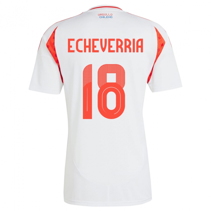 Heren Chili Rodrigo Echeverría #18 Wit Uitshirt Uittenue 24-26 T-Shirt