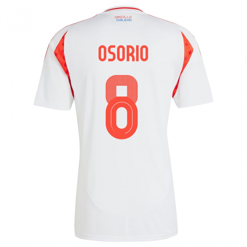 Heren Chili Darío Osorio #8 Wit Uitshirt Uittenue 24-26 T-Shirt