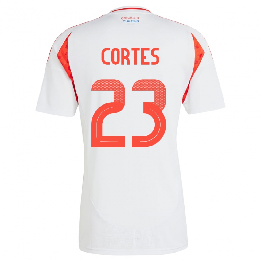 Heren Chili Brayan Cortés #23 Wit Uitshirt Uittenue 24-26 T-Shirt