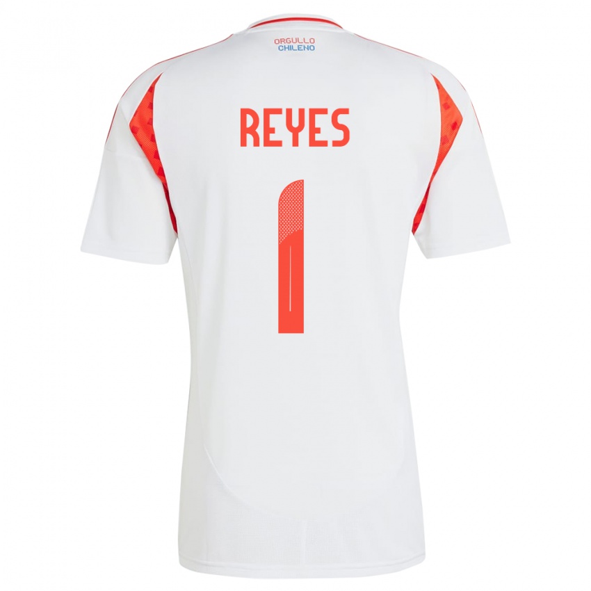 Heren Chili Vicente Reyes #1 Wit Uitshirt Uittenue 24-26 T-Shirt