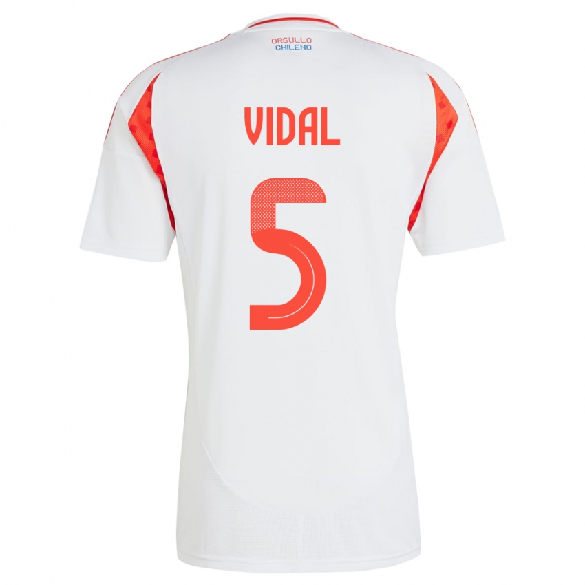 Heren Chili Valentín Vidal #5 Wit Uitshirt Uittenue 24-26 T-Shirt