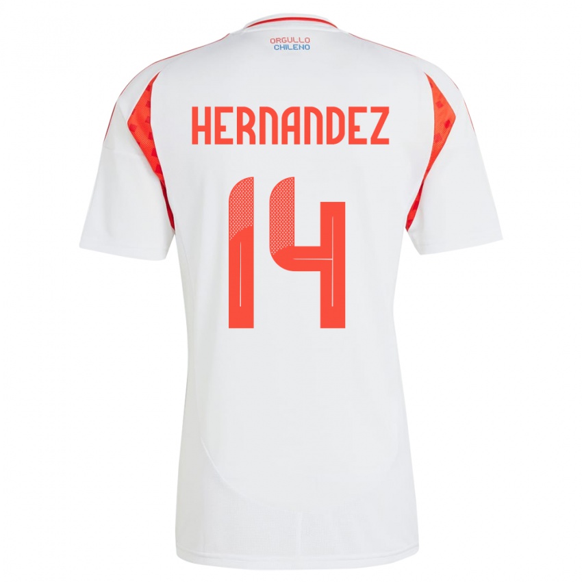 Heren Chili Leandro Hernández #14 Wit Uitshirt Uittenue 24-26 T-Shirt