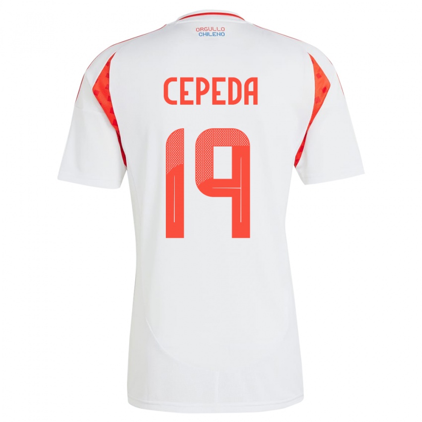 Heren Chili Lucas Cepeda #19 Wit Uitshirt Uittenue 24-26 T-Shirt