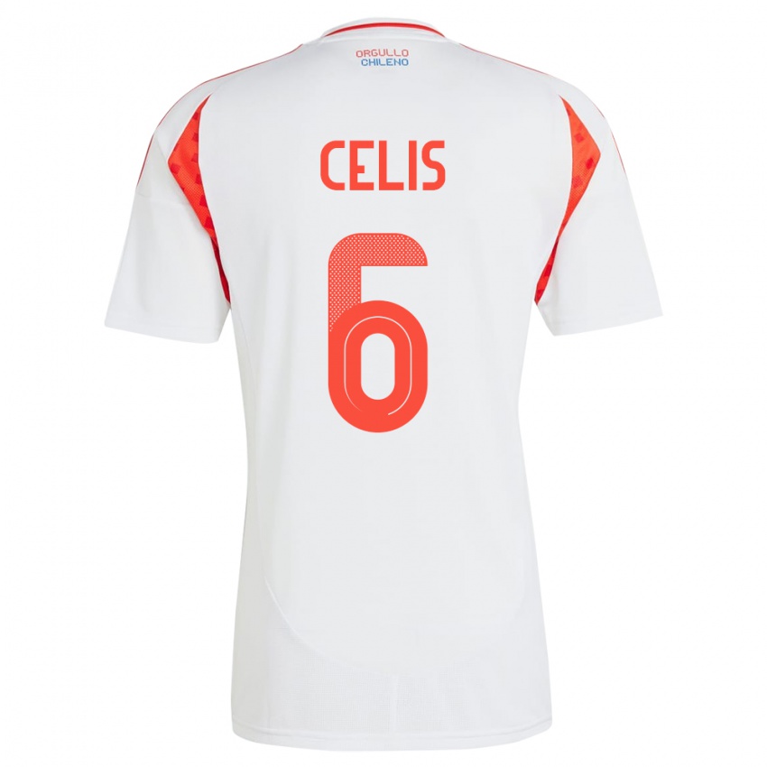 Heren Chili Milovan Celis #6 Wit Uitshirt Uittenue 24-26 T-Shirt