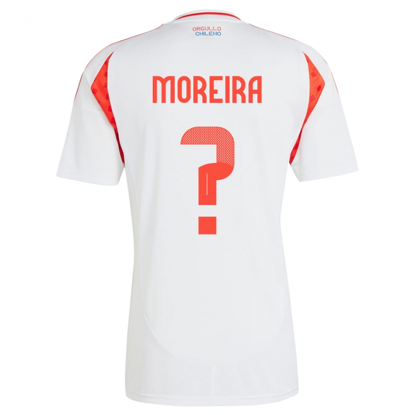 Heren Chili Vicente Moreira #0 Wit Uitshirt Uittenue 24-26 T-Shirt