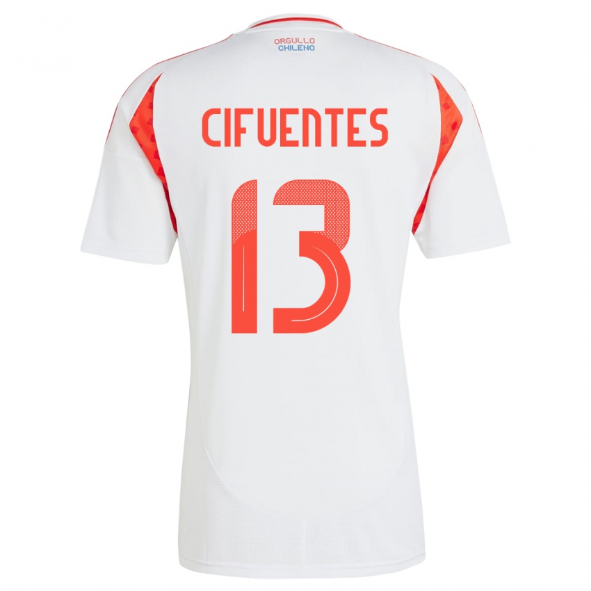 Heren Chili Anaís Cifuentes #13 Wit Uitshirt Uittenue 24-26 T-Shirt