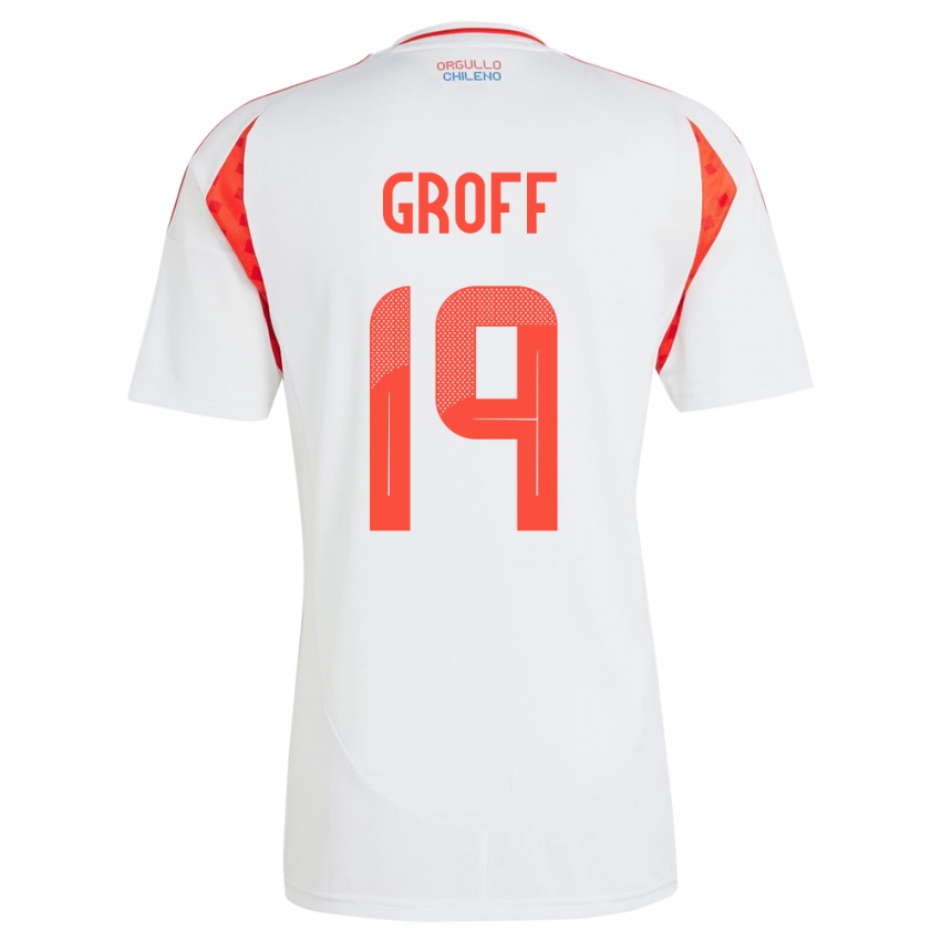 Heren Chili Llanka Groff #19 Wit Uitshirt Uittenue 24-26 T-Shirt