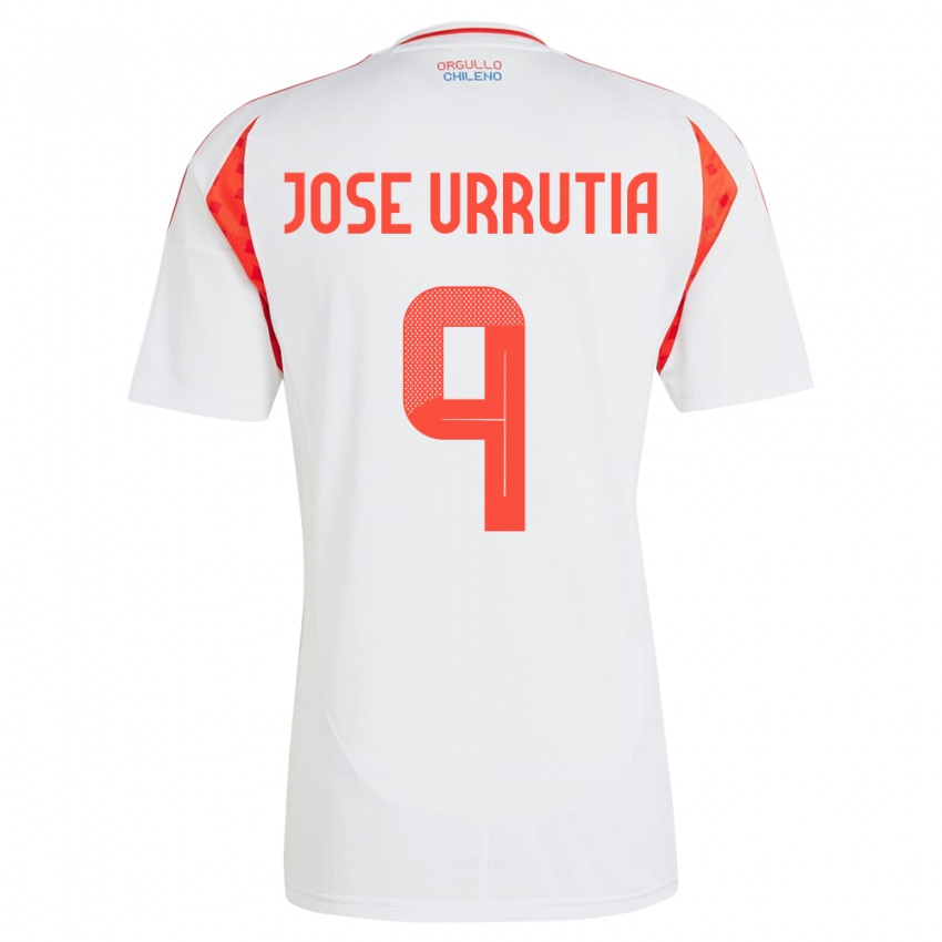 Heren Chili María José Urrutia #9 Wit Uitshirt Uittenue 24-26 T-Shirt