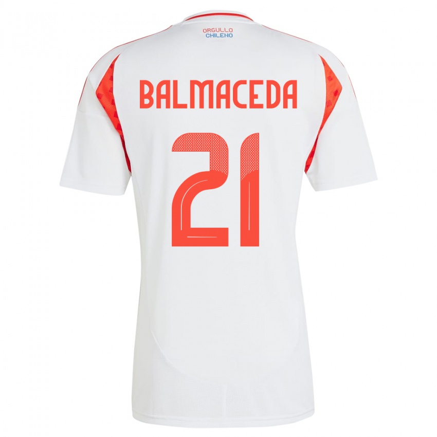 Heren Chili Rosario Balmaceda #21 Wit Uitshirt Uittenue 24-26 T-Shirt