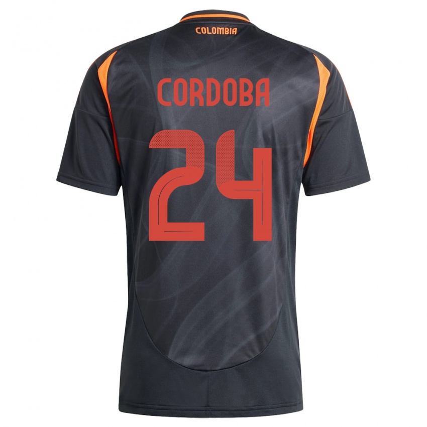 Heren Colombia Jhon Córdoba #24 Zwart Uitshirt Uittenue 24-26 T-Shirt