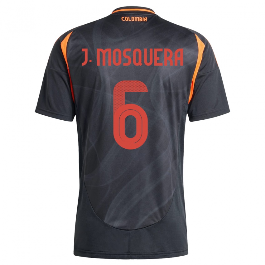 Heren Colombia Juan Mosquera #6 Zwart Uitshirt Uittenue 24-26 T-Shirt