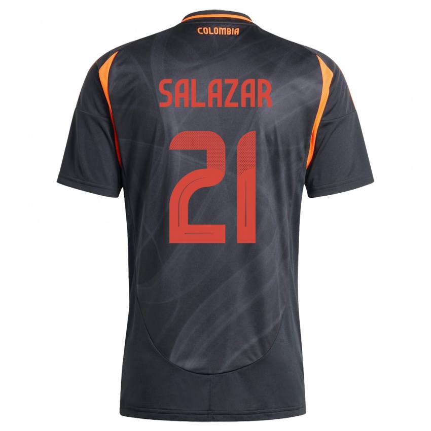Heren Colombia Liana Salazar #21 Zwart Uitshirt Uittenue 24-26 T-Shirt