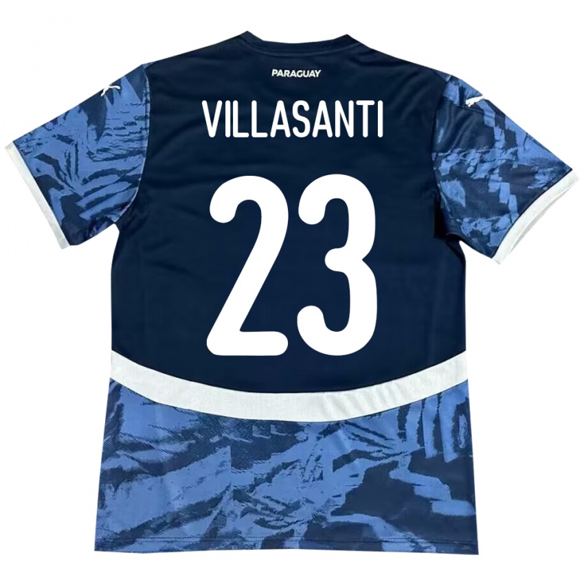 Heren Paraguay Mathías Villasanti #23 Blauw Uitshirt Uittenue 24-26 T-Shirt