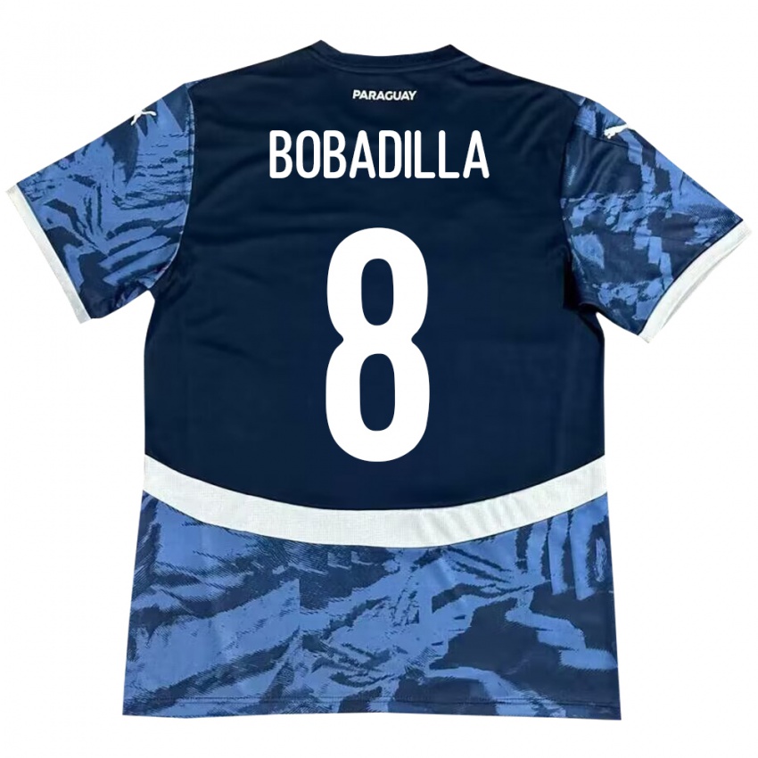 Heren Paraguay Damián Bobadilla #8 Blauw Uitshirt Uittenue 24-26 T-Shirt