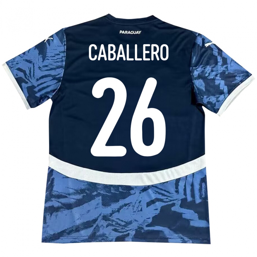 Heren Paraguay Hernesto Caballero #26 Blauw Uitshirt Uittenue 24-26 T-Shirt