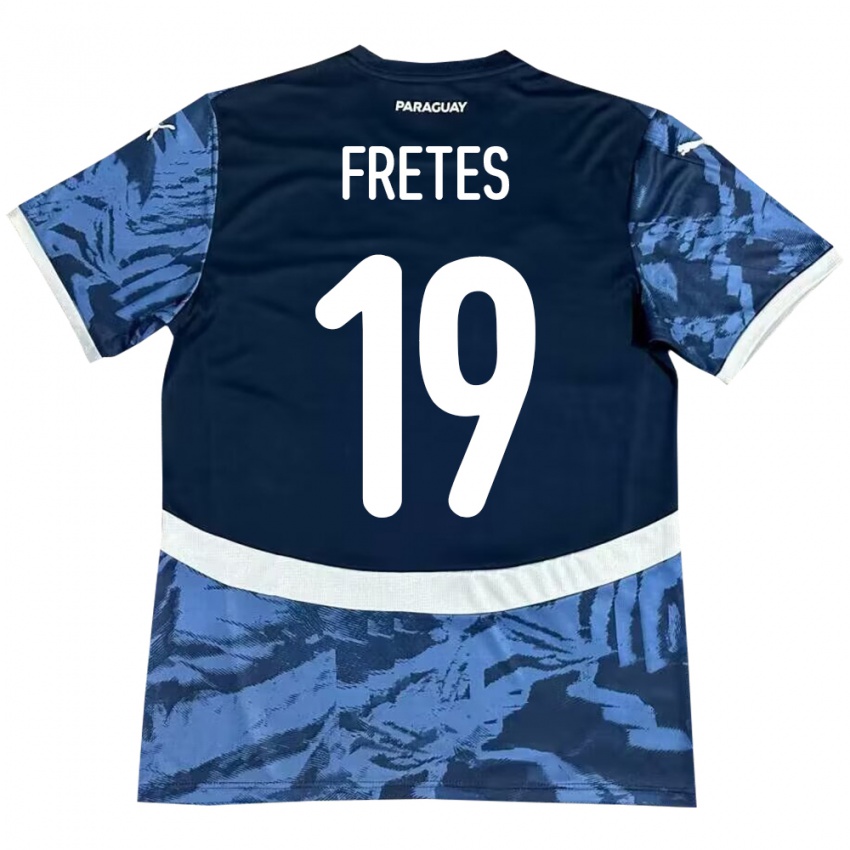 Heren Paraguay Alexis Fretes #19 Blauw Uitshirt Uittenue 24-26 T-Shirt