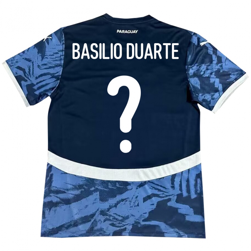 Heren Paraguay Basilio Duarte #0 Blauw Uitshirt Uittenue 24-26 T-Shirt