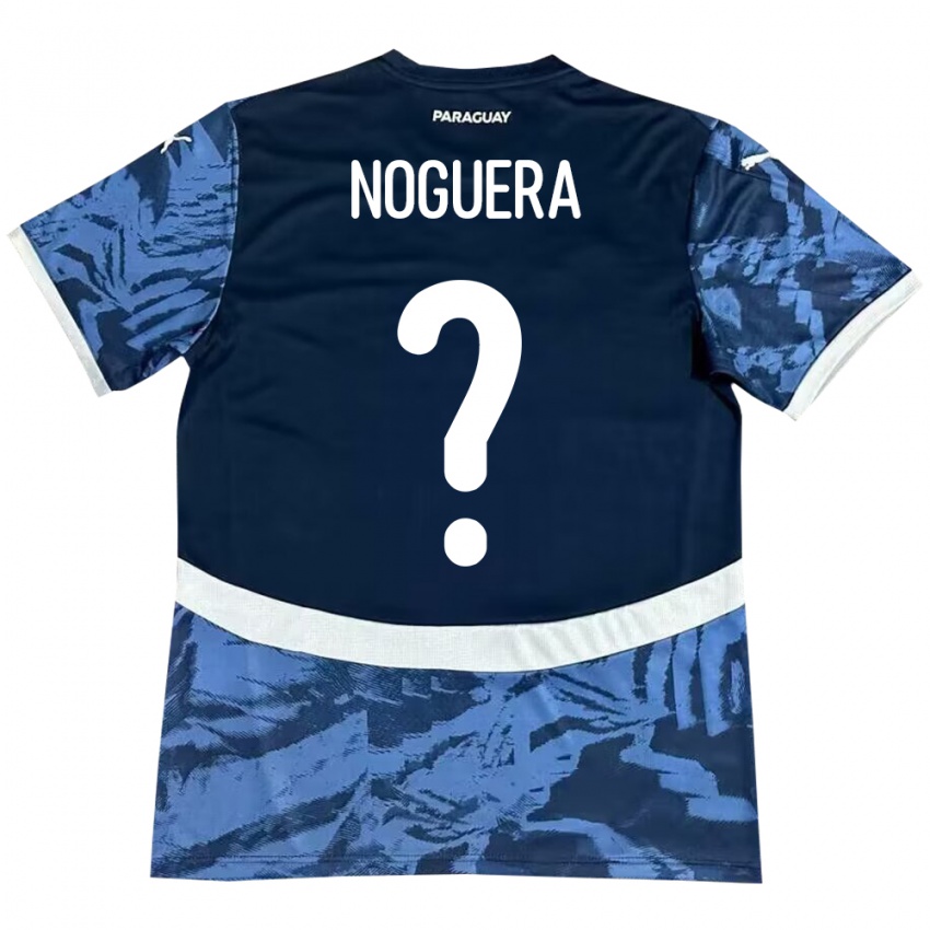 Heren Paraguay Junior Noguera #0 Blauw Uitshirt Uittenue 24-26 T-Shirt