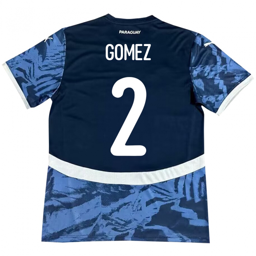 Heren Paraguay Rodrigo Gómez #2 Blauw Uitshirt Uittenue 24-26 T-Shirt
