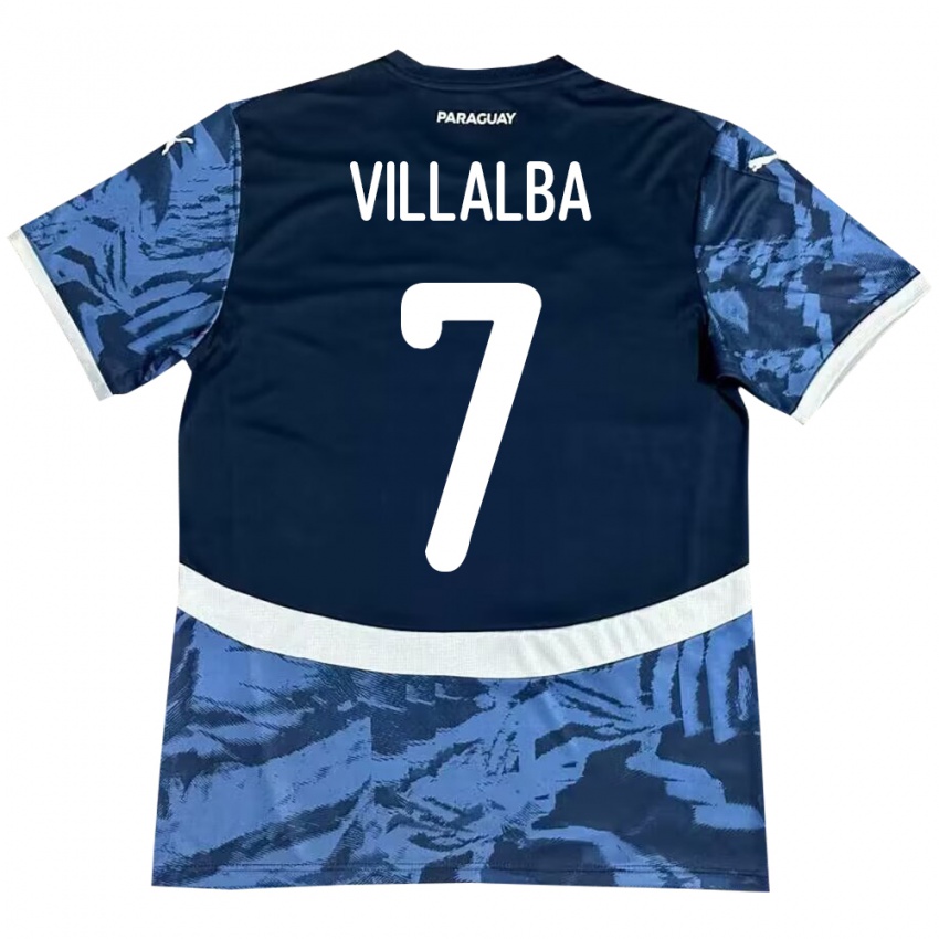 Heren Paraguay Rodrigo Villalba #7 Blauw Uitshirt Uittenue 24-26 T-Shirt