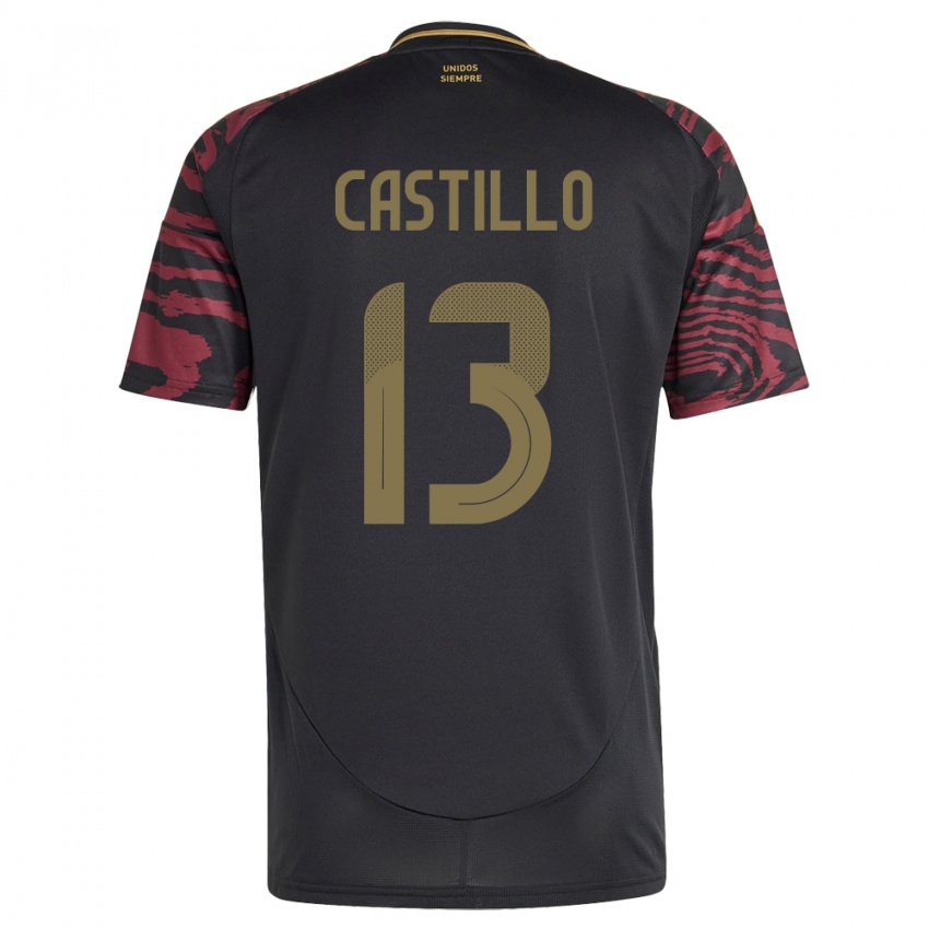 Heren Peru Jesús Castillo #13 Zwart Uitshirt Uittenue 24-26 T-Shirt