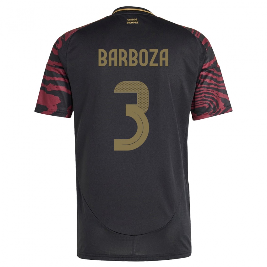 Heren Peru Matías Barboza #3 Zwart Uitshirt Uittenue 24-26 T-Shirt