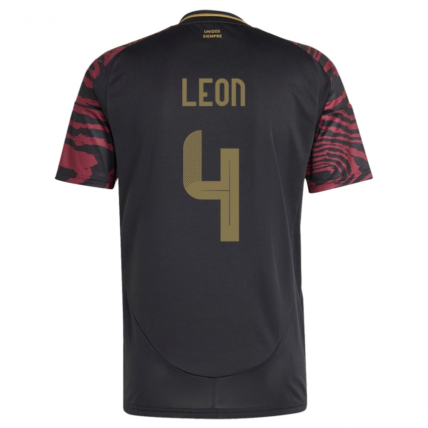 Heren Peru Mía León #4 Zwart Uitshirt Uittenue 24-26 T-Shirt