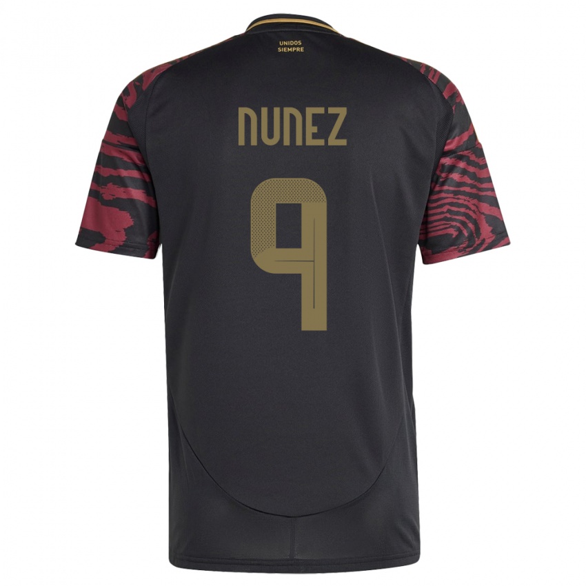 Heren Peru Pierina Núñez #9 Zwart Uitshirt Uittenue 24-26 T-Shirt