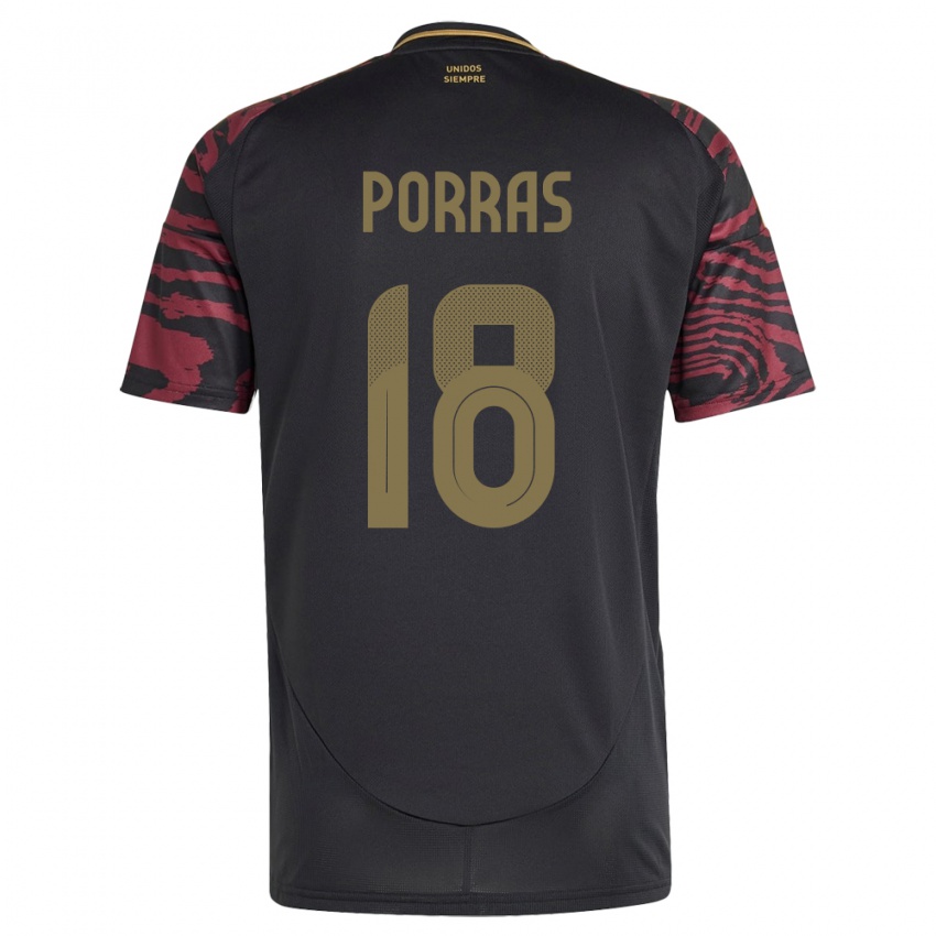 Heren Peru Sashenka Porras #18 Zwart Uitshirt Uittenue 24-26 T-Shirt