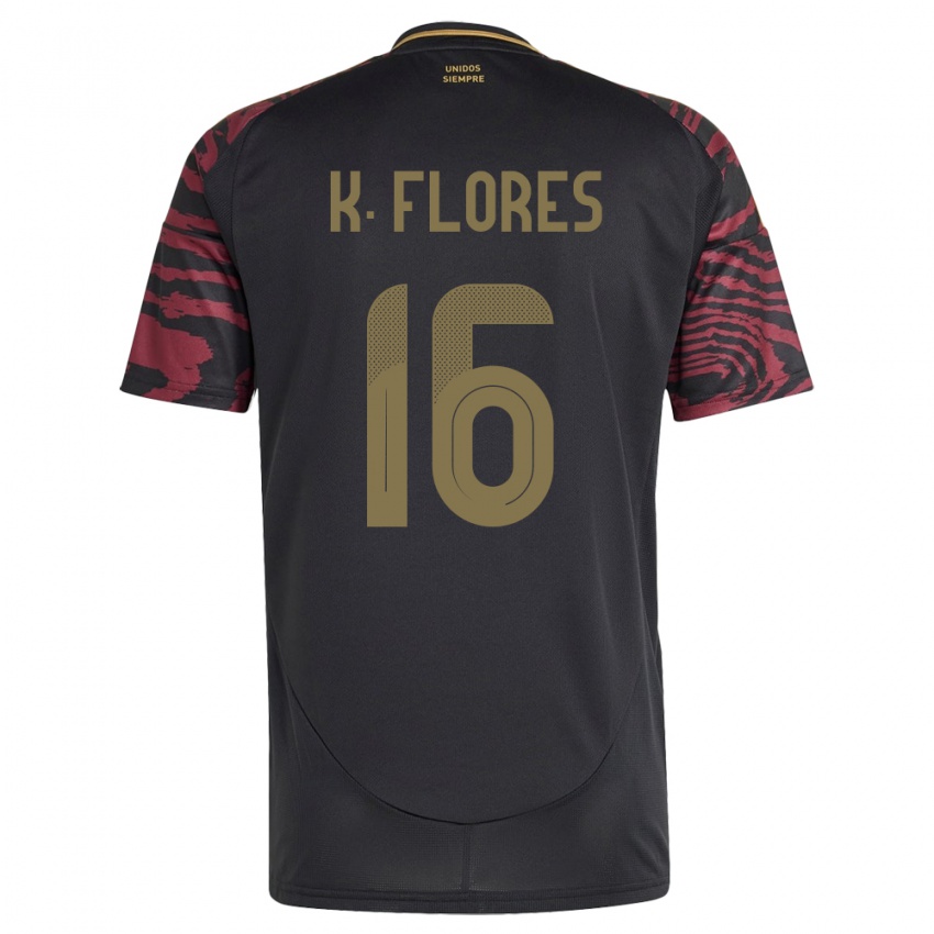 Heren Peru Kimbherly Flores #16 Zwart Uitshirt Uittenue 24-26 T-Shirt