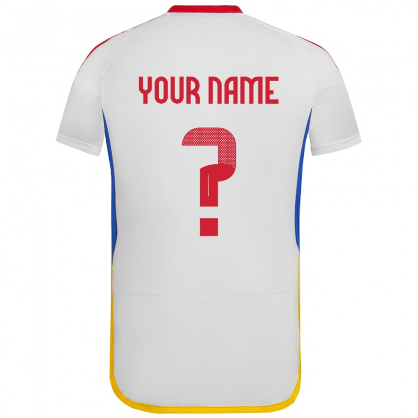 Heren Venezuela Uw Naam #0 Wit Uitshirt Uittenue 24-26 T-Shirt