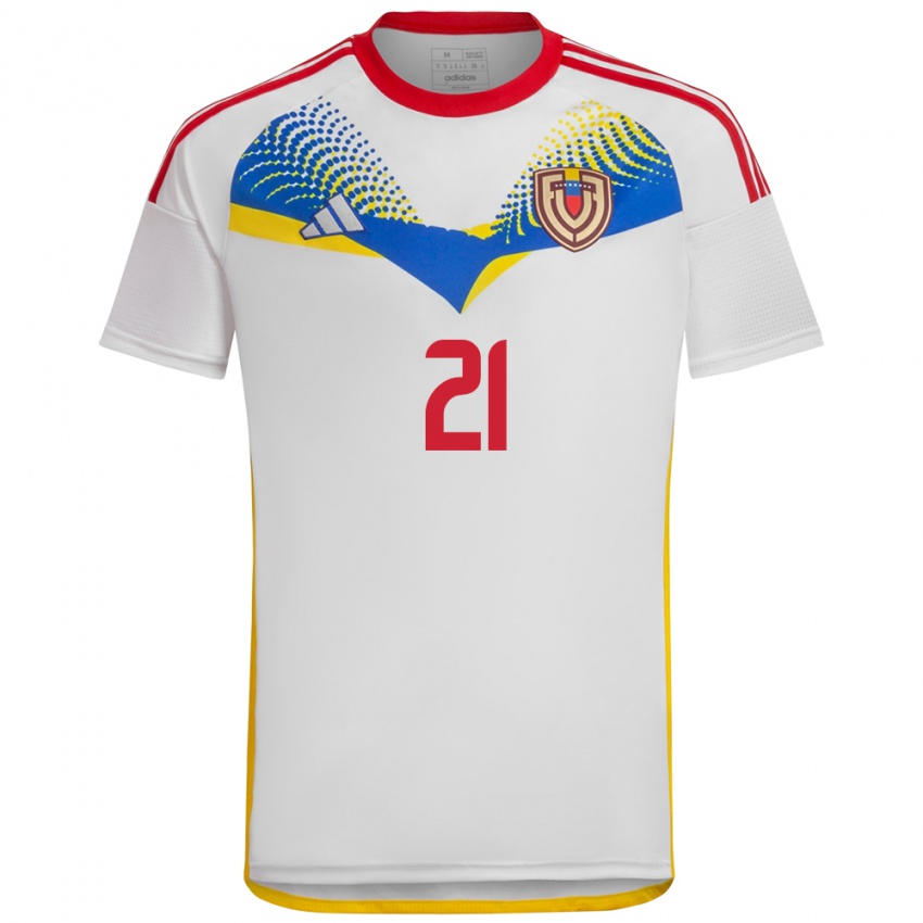 Heren Venezuela Marianyela Jiménez #21 Wit Uitshirt Uittenue 24-26 T-Shirt