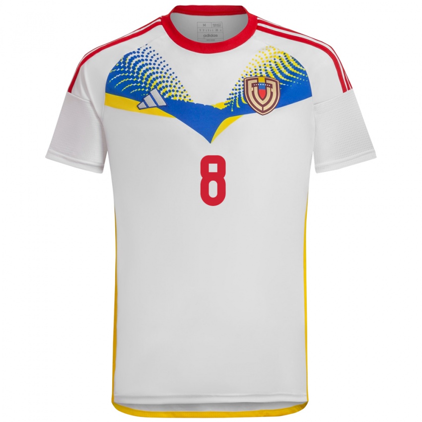 Heren Venezuela Giovanny Sequera #8 Wit Uitshirt Uittenue 24-26 T-Shirt