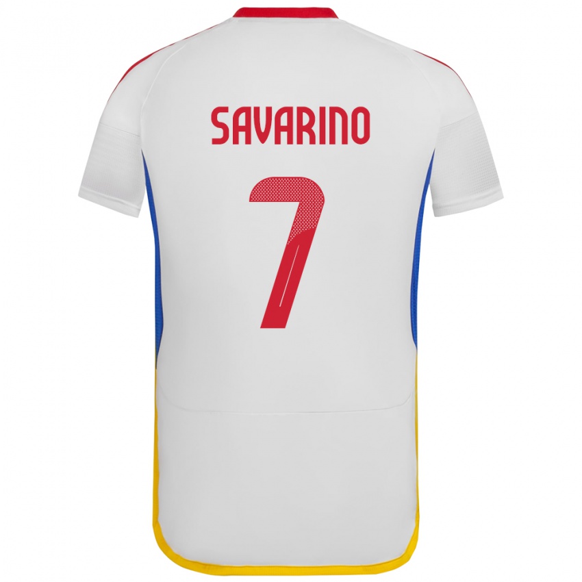 Heren Venezuela Jefferson Savarino #7 Wit Uitshirt Uittenue 24-26 T-Shirt