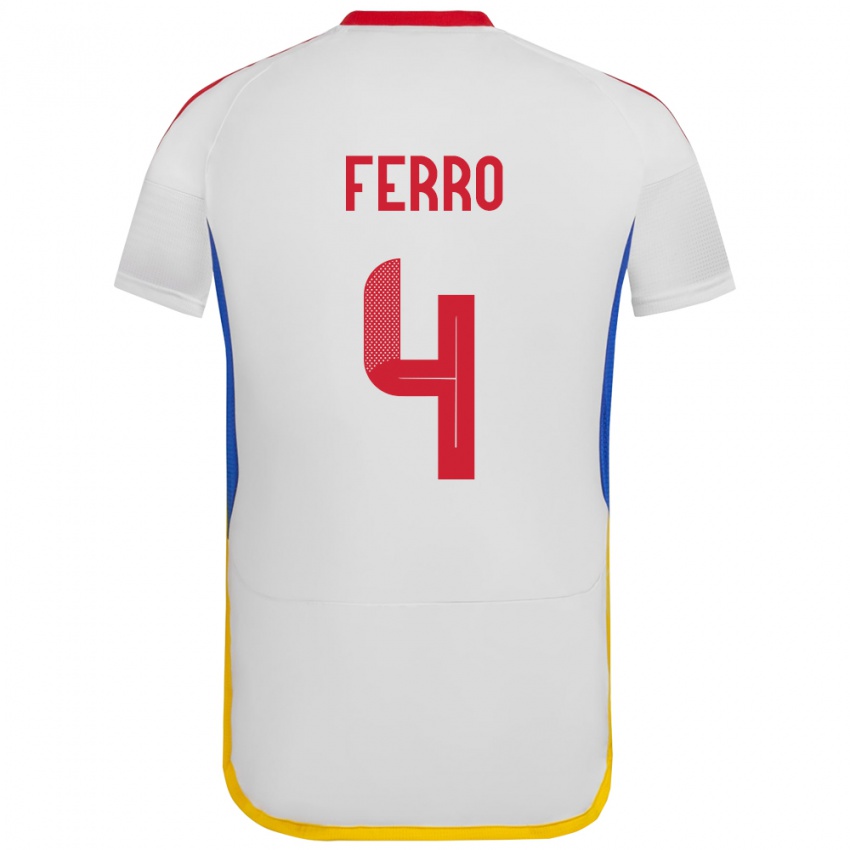 Heren Venezuela Andrés Ferro #4 Wit Uitshirt Uittenue 24-26 T-Shirt